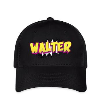Walter nom personnalisé bande dessinée Style Pop Art, - Casquette Flexfit - noir - Devant