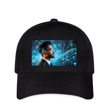 Un nerd dans le monde numérique - Casquette Flexfit - noir - Devant