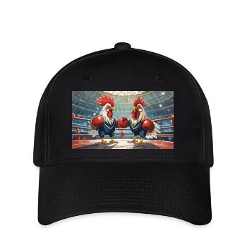 Jeu de mots : expression ambiguë – Kampfhähne (gamecocks) - Casquette Flexfit - noir - Devant
