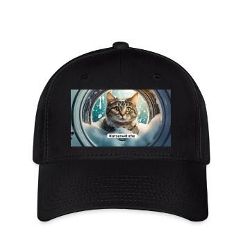 Jeu de mots ambigu sur l’expression allemande – Katzenwäsche - Casquette Flexfit - noir - Devant
