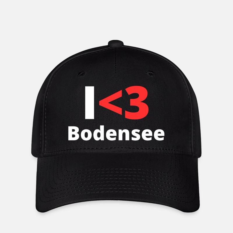 I <3 (love) Bodensee für Techies, kryptische Info - Flexfit Cap - Schwarz