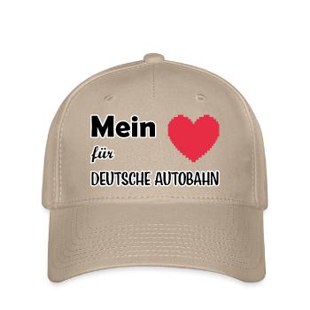 Mon cœur pour l’autoroute allemande - Casquette Flexfit - kaki - Devant