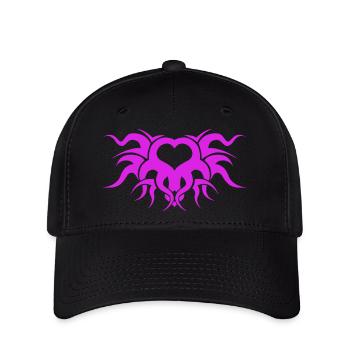 1 Tribal Heart Pink - Flexfit Cap - black - Front