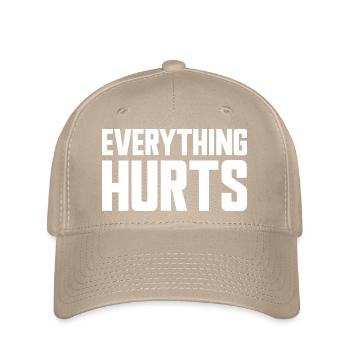 Alles tut weh Lustiges Fitnessstudio-Training Alle - Flexfit Cap - Khaki - Vorne