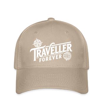 Traveler Forever – Vintage Travel Logo - Flexfit Cap - khaki - Front