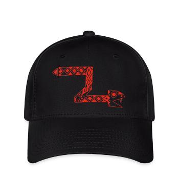 Serpent totem rouge - Casquette Flexfit - noir - Devant