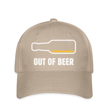 Out Of Beer (Bier / Bierchen / Biertrinker NEG 2C) - Flexfit Cap - Khaki - Vorne