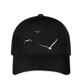 Drei Möwen | Möwe | Farben einstellbar - Flexfit Cap - Schwarz - Vorne