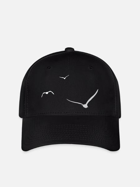 Drei Möwen | Möwe | Farben einstellbar - Flexfit Cap - Schwarz