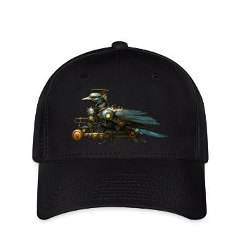 Steampunk Vogel - Flexfit Cap - Schwarz - Vorne