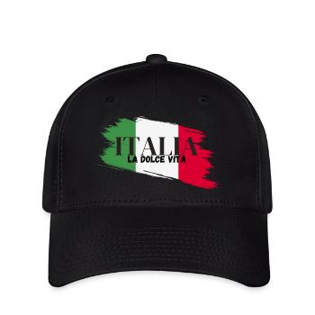 Italie Italie Italie la dolce vita - Casquette Flexfit - noir - Devant