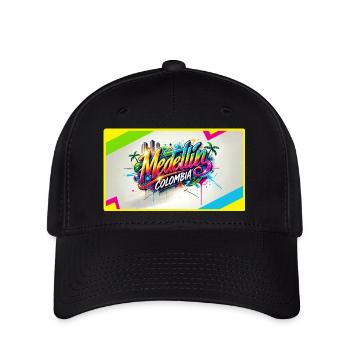 Medellin Kolumbien Graffiti Design - Flexfit Cap - Schwarz - Vorne