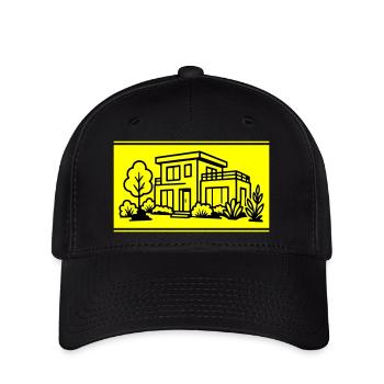Haus Villa Immobilie - Flexfit Cap - Schwarz - Vorne