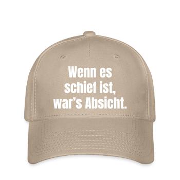 If it's crooked, it was intentional - Flexfit Cap - khaki - Front