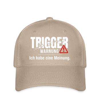 Trigger Warnung - Meinung Politik Debatte Idee - Flexfit Cap - Khaki - Vorne