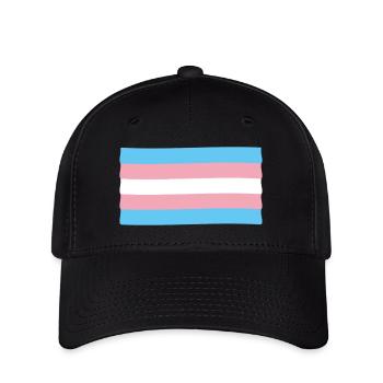 Trans Transgender Pride Flagge - Flexfit Cap - Schwarz - Vorne