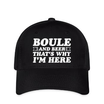 Boule und Bier Darum bin ich hier Bouler Alkohol - Flexfit Cap - Schwarz - Vorne