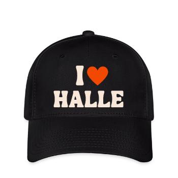 I love Halle - Heimatstadt Hallle - Flexfit Cap - Schwarz - Vorne