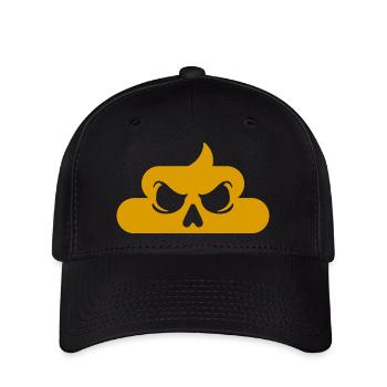 Schädelpoo-Icon - Flexfit Cap - Schwarz - Vorne