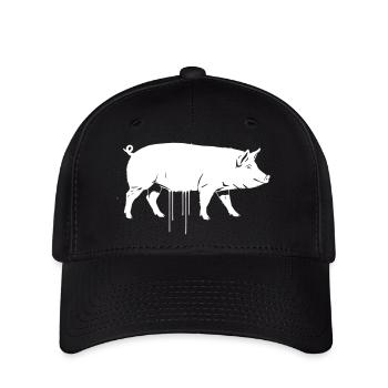 Schwein Graffiti Streetwear Vektor - Flexfit Cap - Schwarz - Vorne