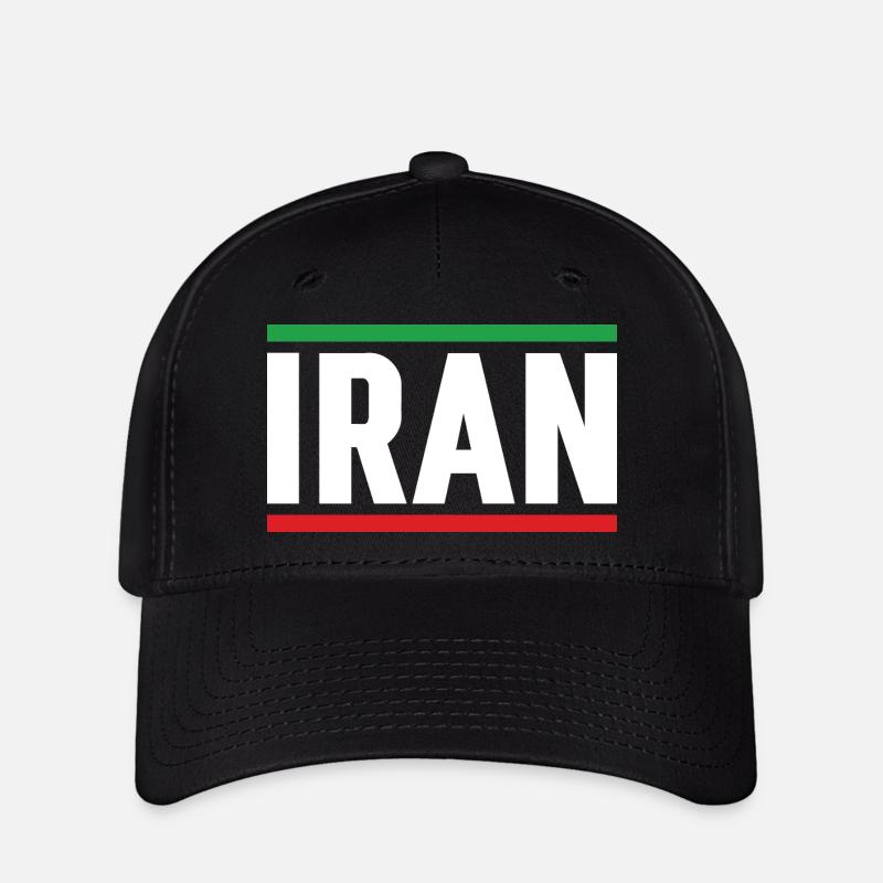 Iran-Flagge starke Typografie - Flexfit Cap - Schwarz