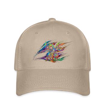 Peinture de texte d’amour colorée en air - Casquette Flexfit - kaki - Devant