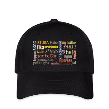 Schwedische Worte - Flexfit Cap - Schwarz - Vorne