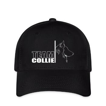 TEAM Collie Langhaar Hunde Hund Wilsigns - Flexfit Cap - Schwarz - Vorne