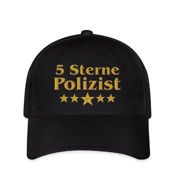 Goldene Serie - 5 Sterne Polizist - Flexfit Cap - Schwarz - Vorne