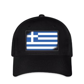 Griechenland Flagge Hellas Athen Griechische Fahne - Flexfit Cap - Schwarz - Vorne