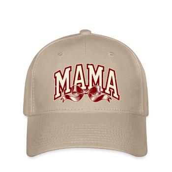 Mom Bow Red – Strong Mom Statement - Flexfit Cap - khaki - Front
