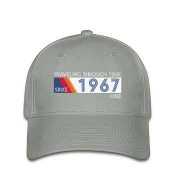 Funny Zeitreise Geburtstags Design Juni 1967 - Flexfit Cap - Grüngrau - Vorne