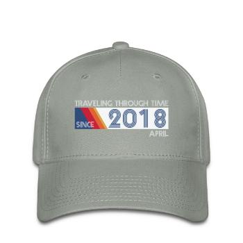 Funny Time Travel Birthday Design April 2018 - Flexfit Cap - green-grey - Front