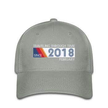 Funny Time Travel Birthday Design February 2018 - Flexfit Cap - green-grey - Front