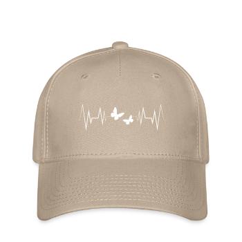 Herzschlag Schmetterling Silhouette - Flexfit Cap - Khaki - Vorne