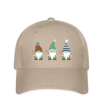 Drei Süße Weihnachtsgnomes - Flexfit Cap - Khaki - Vorne