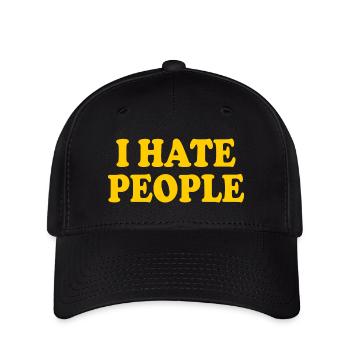 I hate people - Casquette Flexfit - noir - Devant