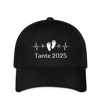 Tante 2025 Herzschlag - Flexfit Cap - Schwarz - Vorne