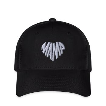 Mom Heart White Embroidered - Flexfit Cap - black - Front