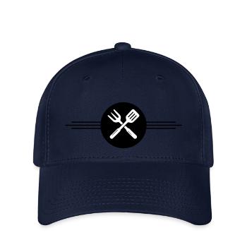 Grill Besteck Symbol - Flexfit Cap - Navy - Vorne