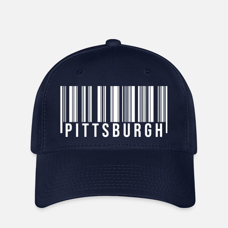 Code-barres Pittsburgh - Casquette Flexfit - marine
