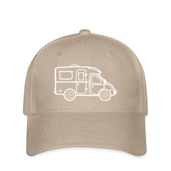 Camping-car partiellement intégré - contour blanc - Casquette Flexfit - kaki - Devant