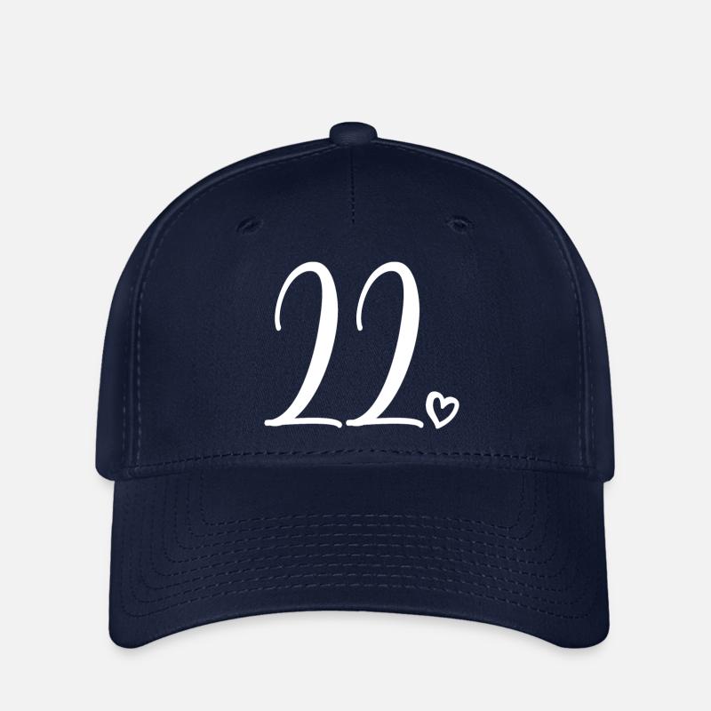 Mignon numéro 22, 22 ans, cadeau de 22e anniversaire - Casquette Flexfit - marine