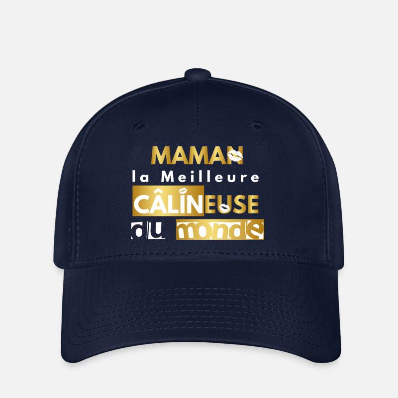 maman câlin version or - Casquette Flexfit - marine