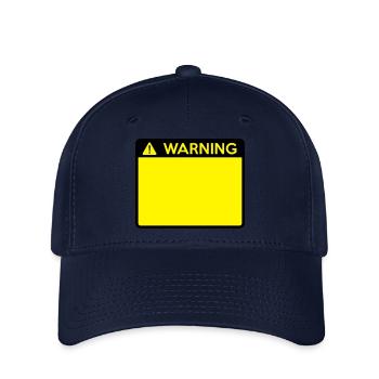 Warning Sign (2 colour) - Flexfit Cap - navy - Front