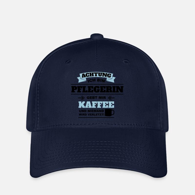 Gebt mir Kaffee ich bin Pflegerin - Flexfit Cap - Navy