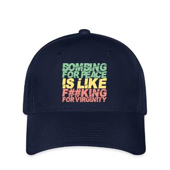 Bombarder pour la paix, c'est comme ... - Casquette Flexfit - marine - Devant