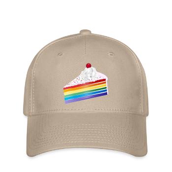 Morceau de gâteau arc-en-ciel à la crème et à la cerise - Casquette Flexfit - kaki - Devant