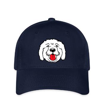 Dear dog sticks out his tongue happily - Flexfit Cap - navy - Front