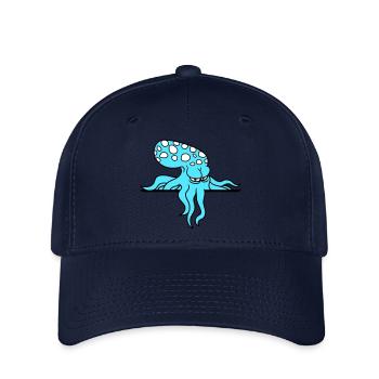 Octopus Behind Wall Fence Sign Bag Looks Evil - Flexfit Cap - navy - Front